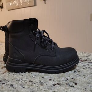 Men's Rugged Black Lace-Up Boots